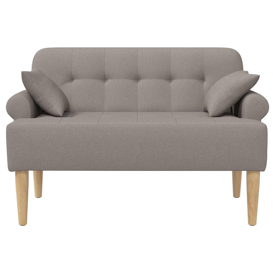 Loveseat Med Knapprapport Taupe 120 X 65 X 79 Cm Tyg
