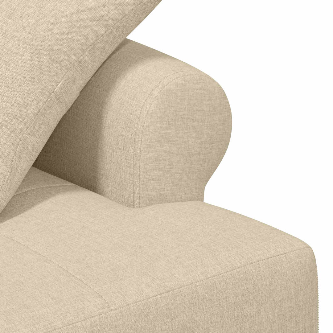 Loveseat Med Knapprapport Gräddvit 120 X 65 X 79 Cm Tyg