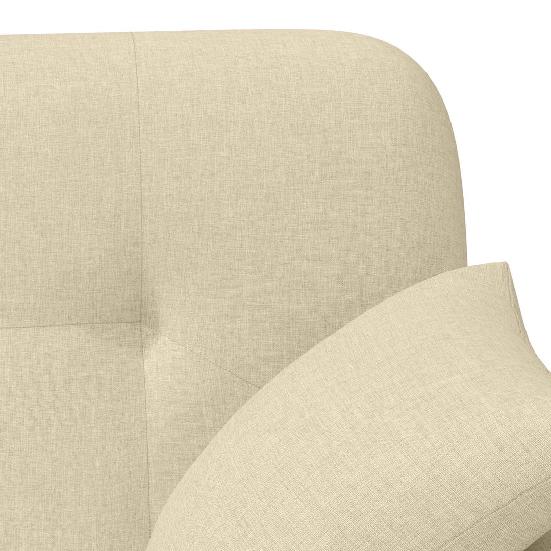 Loveseat Med Knapprapport Gräddvit 120 X 65 X 79 Cm Tyg