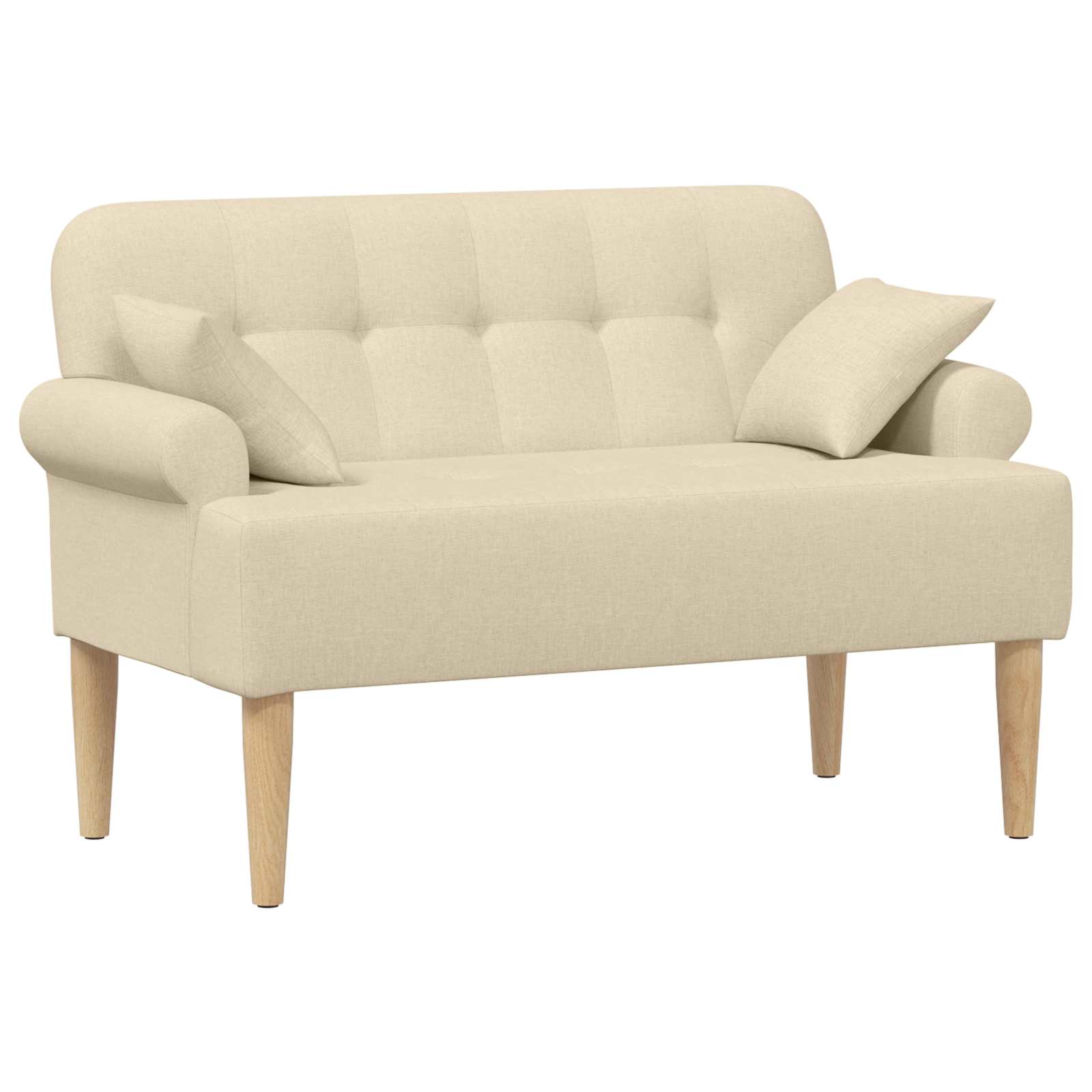 Loveseat Med Knapprapport Gräddvit 120 X 65 X 79 Cm Tyg