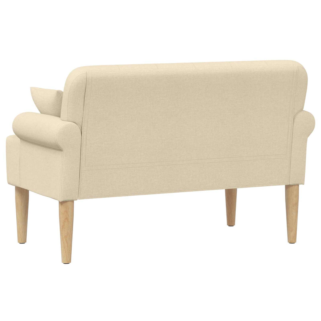 Loveseat Med Knapprapport Gräddvit 120 X 65 X 79 Cm Tyg
