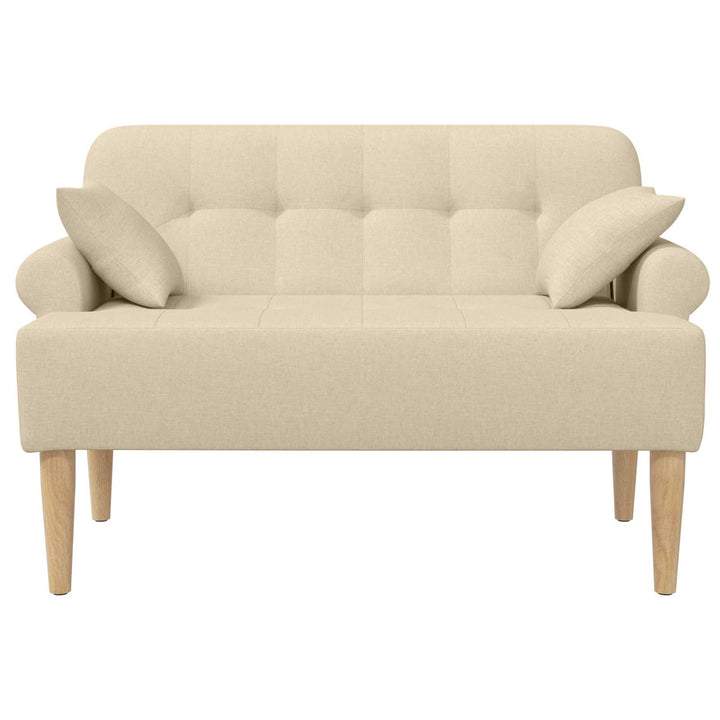 Loveseat Med Knapprapport Gräddvit 120 X 65 X 79 Cm Tyg