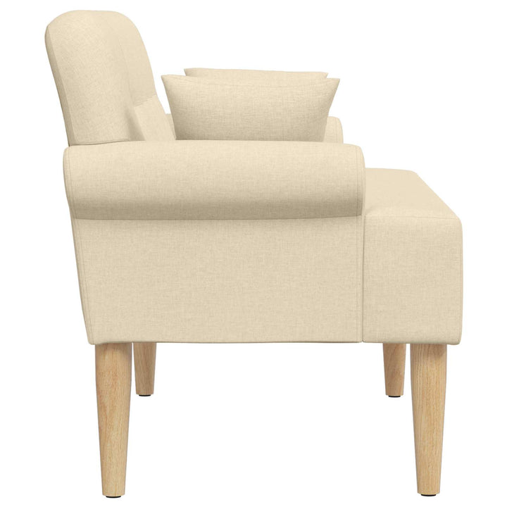 Loveseat Med Knapprapport Gräddvit 120 X 65 X 79 Cm Tyg