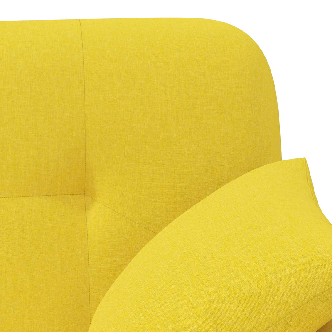 Loveseat Med Knapprapport Ljus Gul 120 X 65 X 79 Cm Tyg