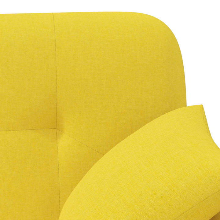 Loveseat Med Knapprapport Ljus Gul 120 X 65 X 79 Cm Tyg