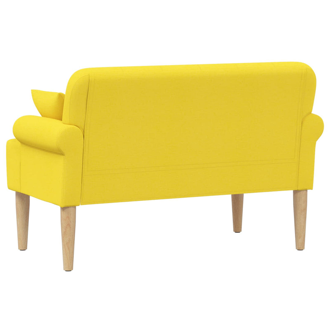 Loveseat Med Knapprapport Ljus Gul 120 X 65 X 79 Cm Tyg