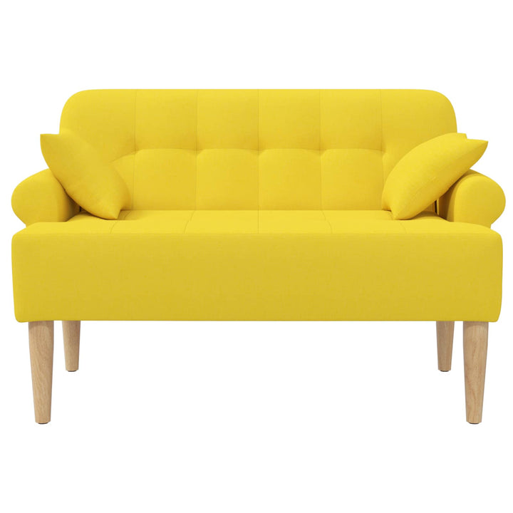 Loveseat Med Knapprapport Ljus Gul 120 X 65 X 79 Cm Tyg