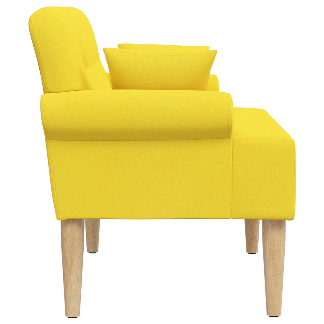 Loveseat Med Knapprapport Ljus Gul 120 X 65 X 79 Cm Tyg