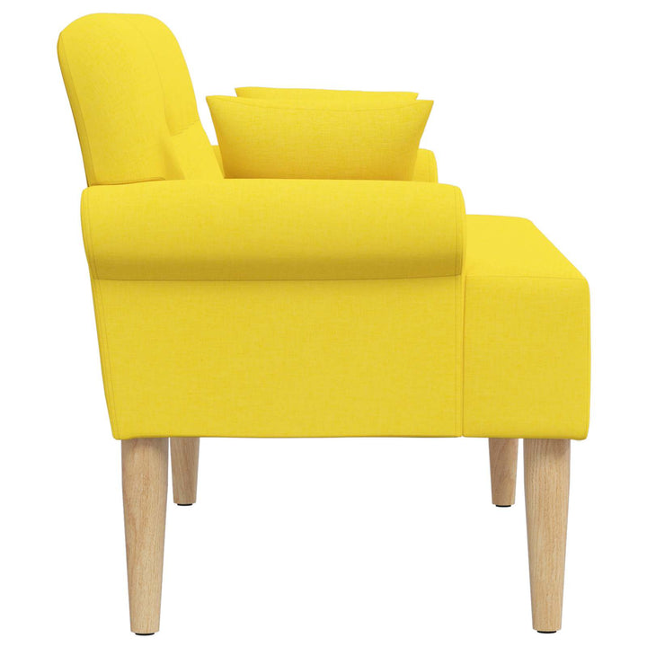 Loveseat Med Knapprapport Ljus Gul 120 X 65 X 79 Cm Tyg