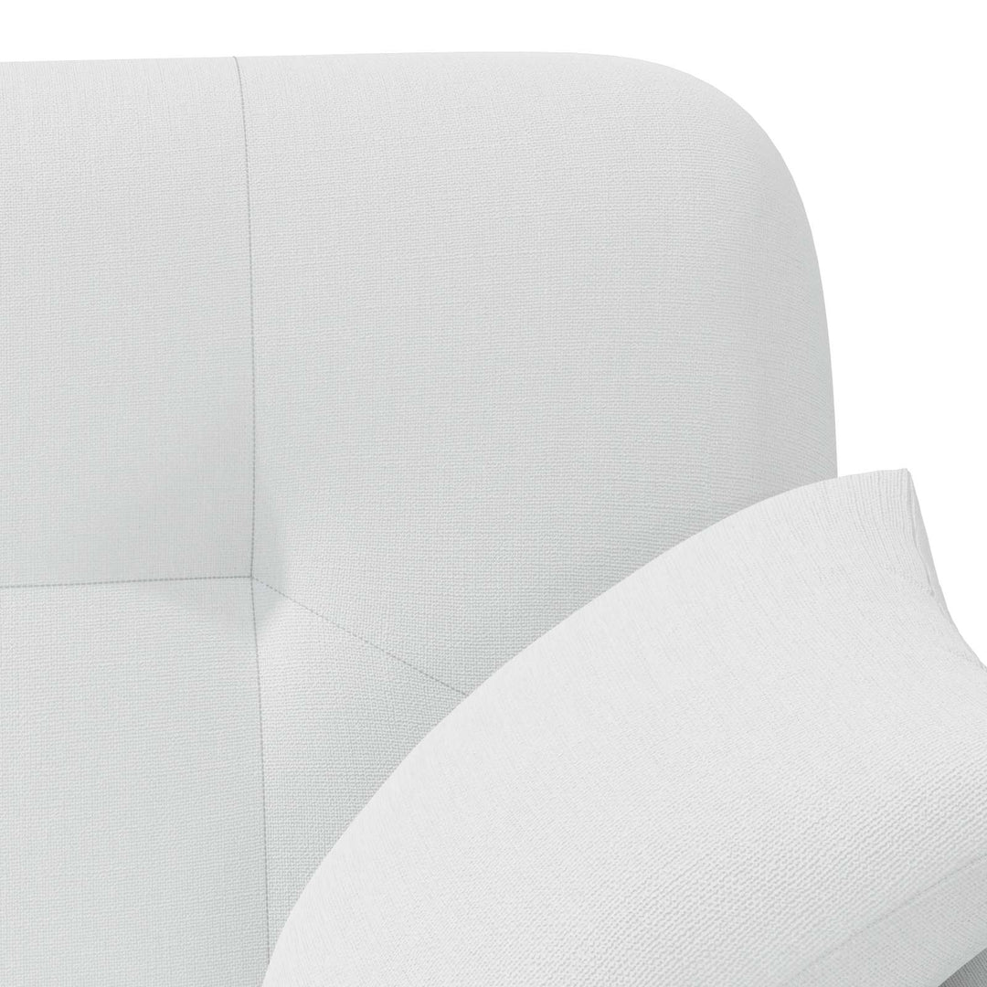 Loveseat Med Knapprapport Vit 120 X 65 X 79 Cm Tyg