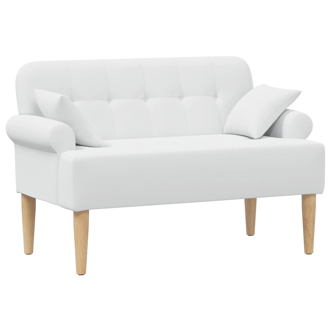 Loveseat Med Knapprapport Vit 120 X 65 X 79 Cm Tyg