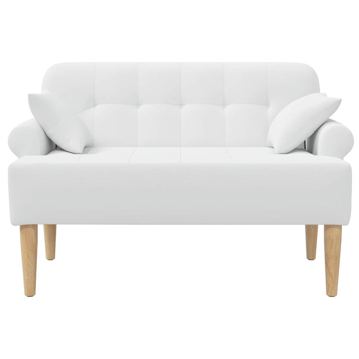 Loveseat Med Knapprapport Vit 120 X 65 X 79 Cm Tyg