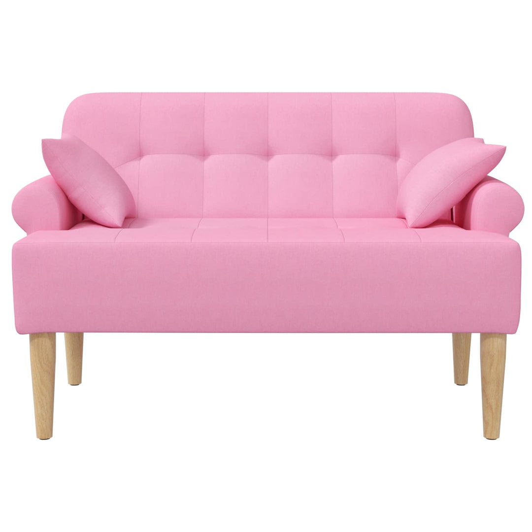 Loveseat Med Knapprapport Rosa 120 X 65 X 79 Cm Tyg