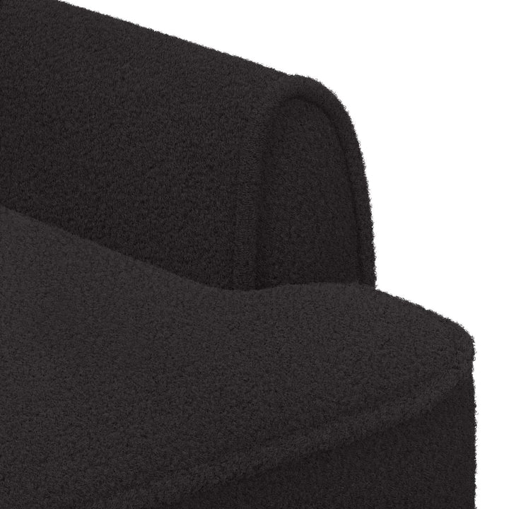 Loveseat Med Knapprapport Svart 117 X 67 X 77 Cm Bouclé