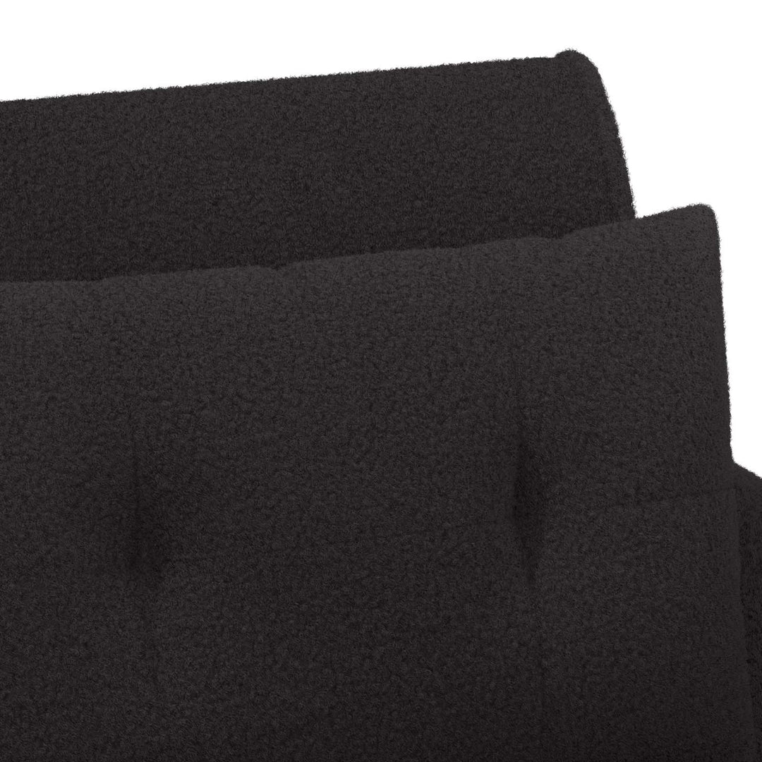 Loveseat Med Knapprapport Svart 117 X 67 X 77 Cm Bouclé