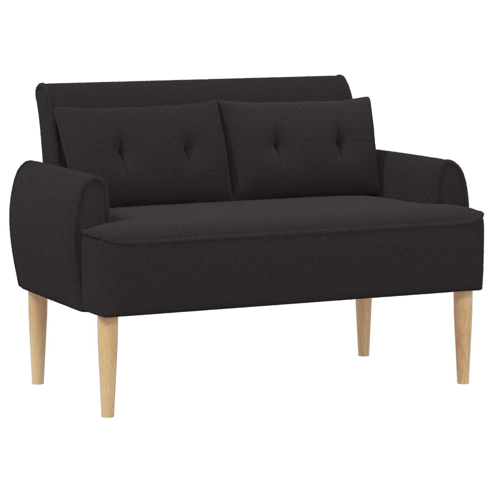 Loveseat Med Knapprapport Svart 117 X 67 X 77 Cm Bouclé