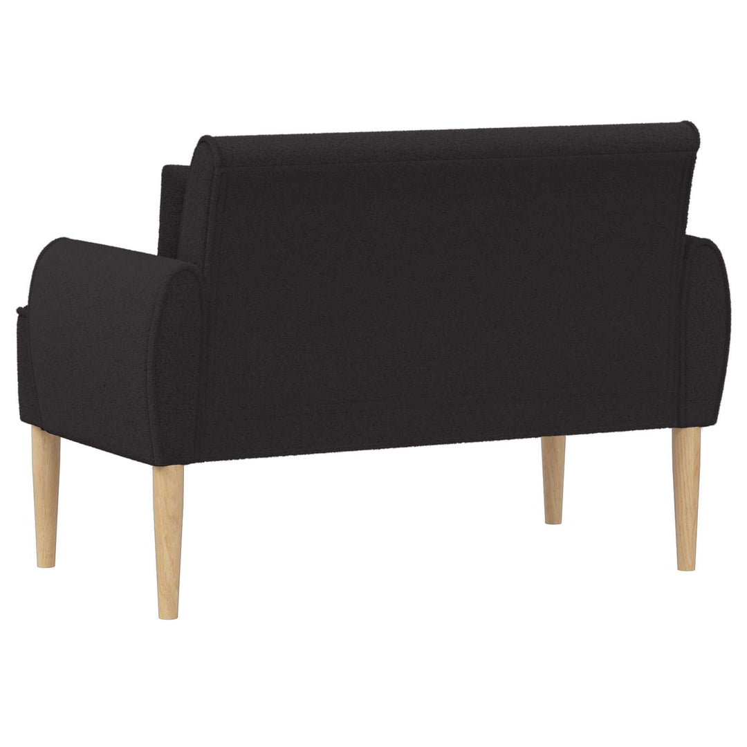 Loveseat Med Knapprapport Svart 117 X 67 X 77 Cm Bouclé