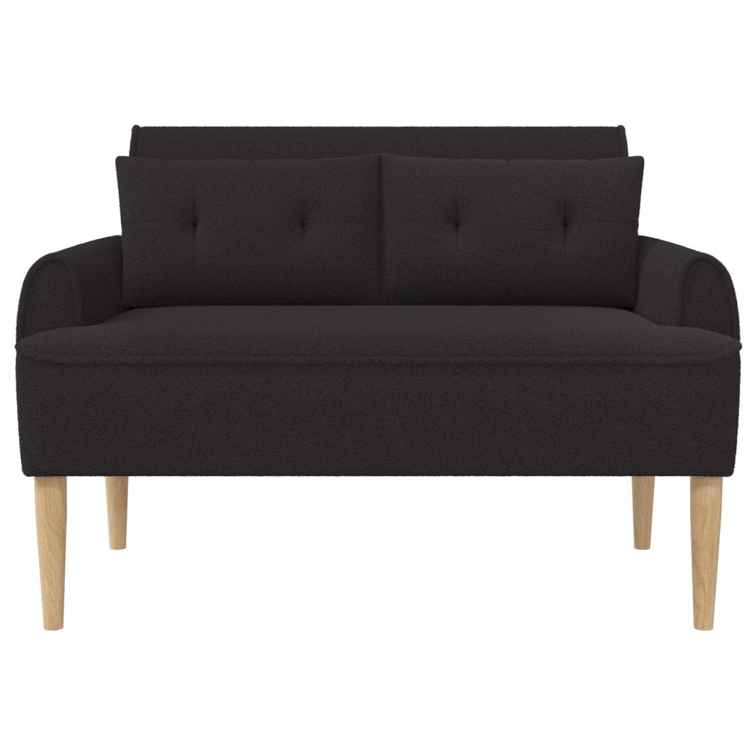 Loveseat Med Knapprapport Svart 117 X 67 X 77 Cm Bouclé