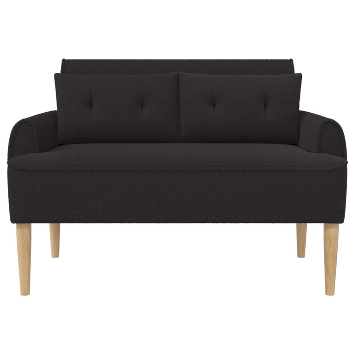 Loveseat Med Knapprapport Svart 117 X 67 X 77 Cm Bouclé