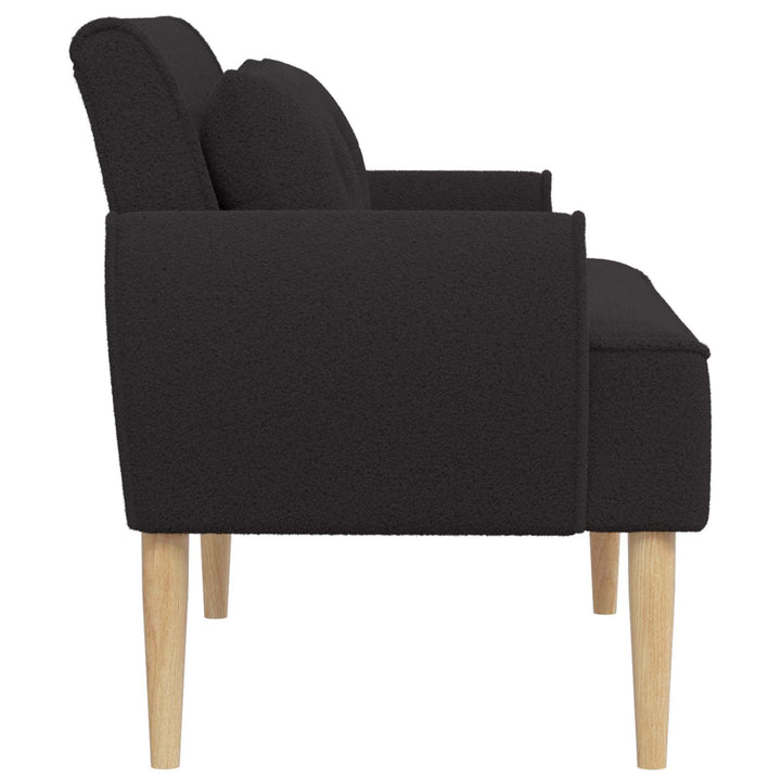 Loveseat Med Knapprapport Svart 117 X 67 X 77 Cm Bouclé