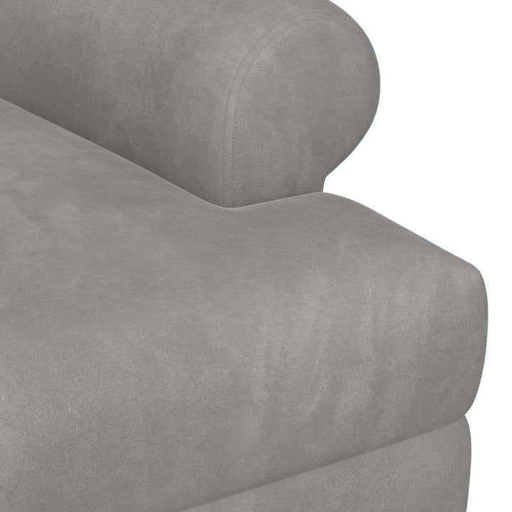 Loveseat Med Knapprapport Ljusgrå 120 X 66 X 78 Cm Sammet (V)