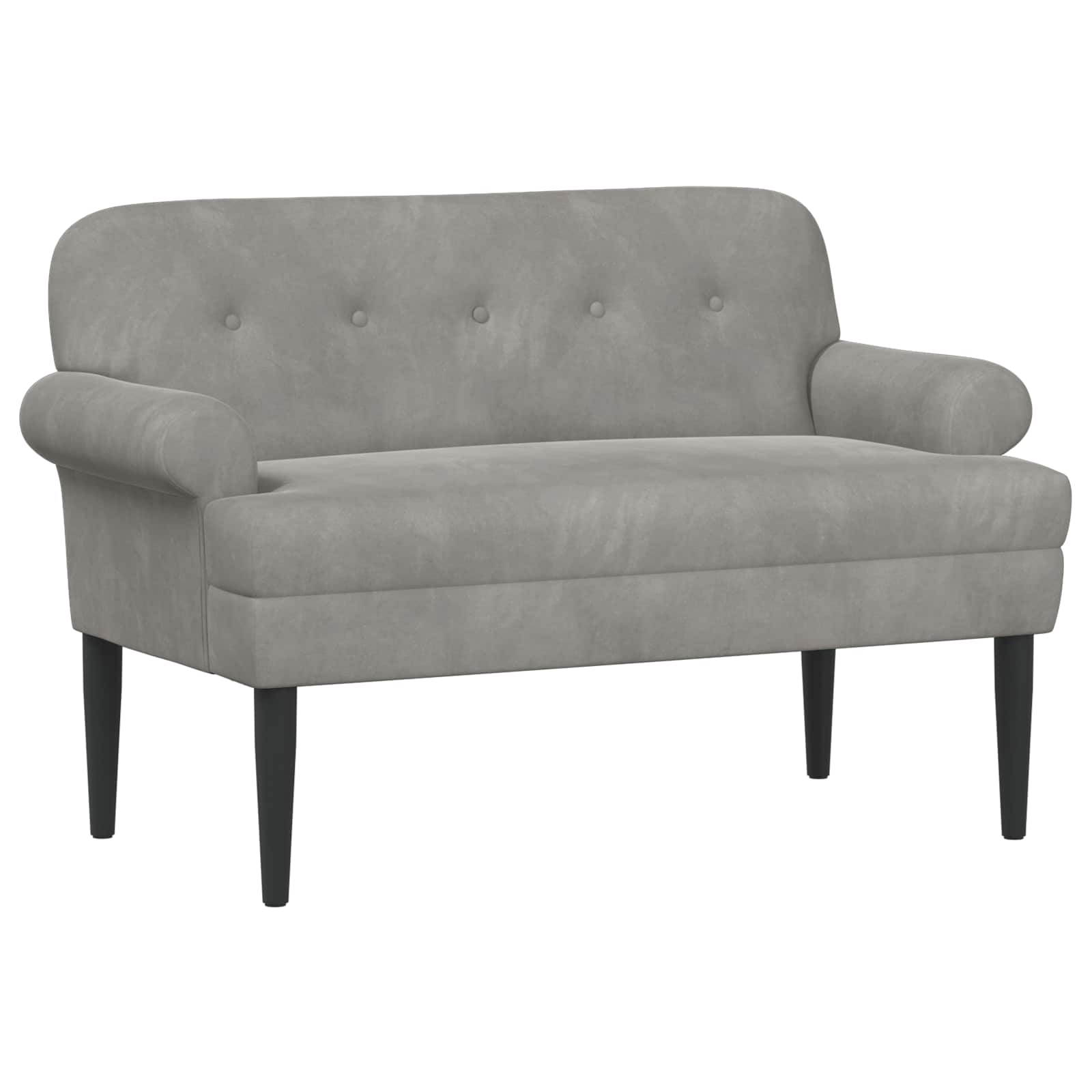 Loveseat Med Knapprapport Ljusgrå 120 X 66 X 78 Cm Sammet (V)