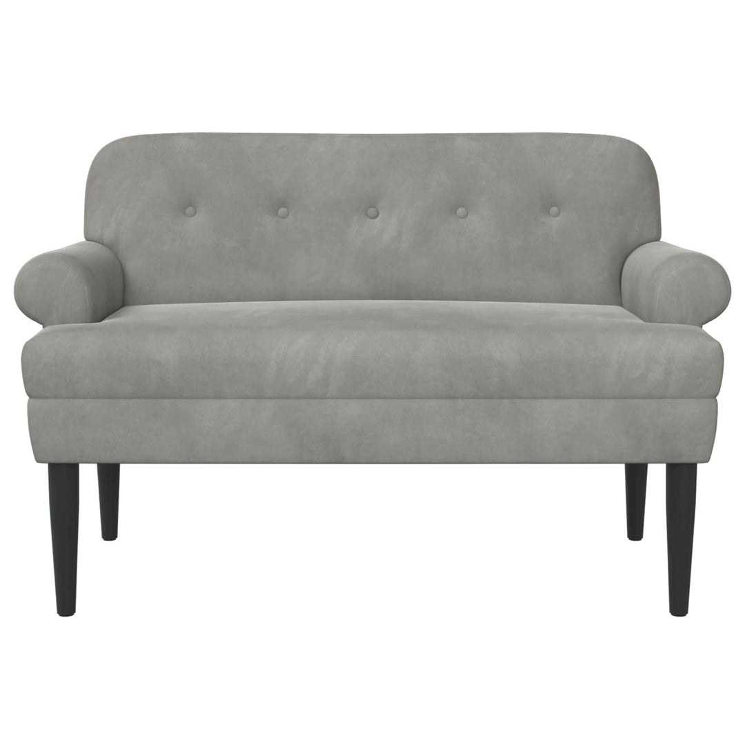 Loveseat Med Knapprapport Ljusgrå 120 X 66 X 78 Cm Sammet (V)
