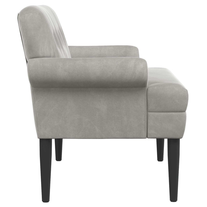 Loveseat Med Knapprapport Ljusgrå 120 X 66 X 78 Cm Sammet (V)