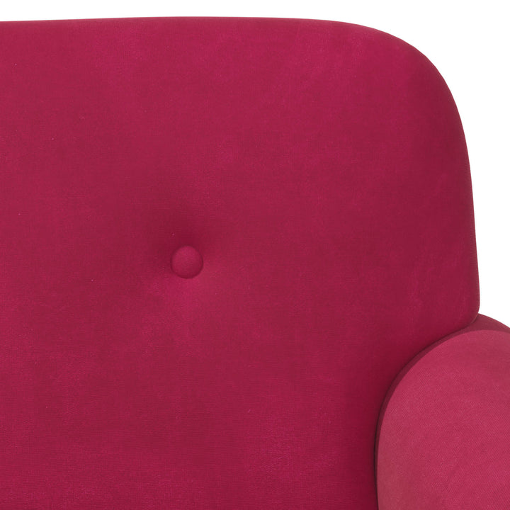 Loveseat Med Knapprapport Vinröd 120 X 66 X 78 Cm Sammet (V)