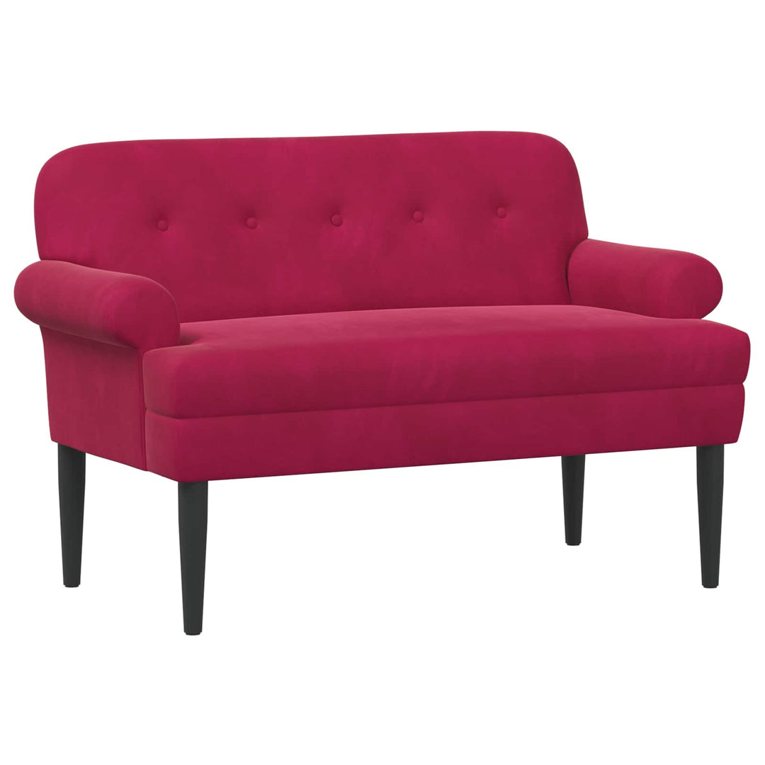 Loveseat Med Knapprapport Vinröd 120 X 66 X 78 Cm Sammet (V)