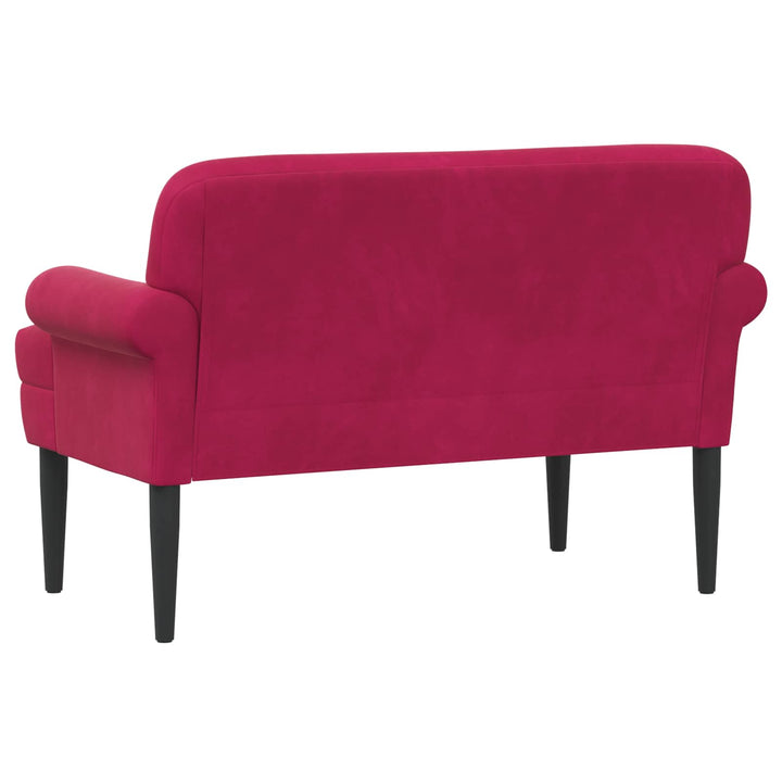 Loveseat Med Knapprapport Vinröd 120 X 66 X 78 Cm Sammet (V)