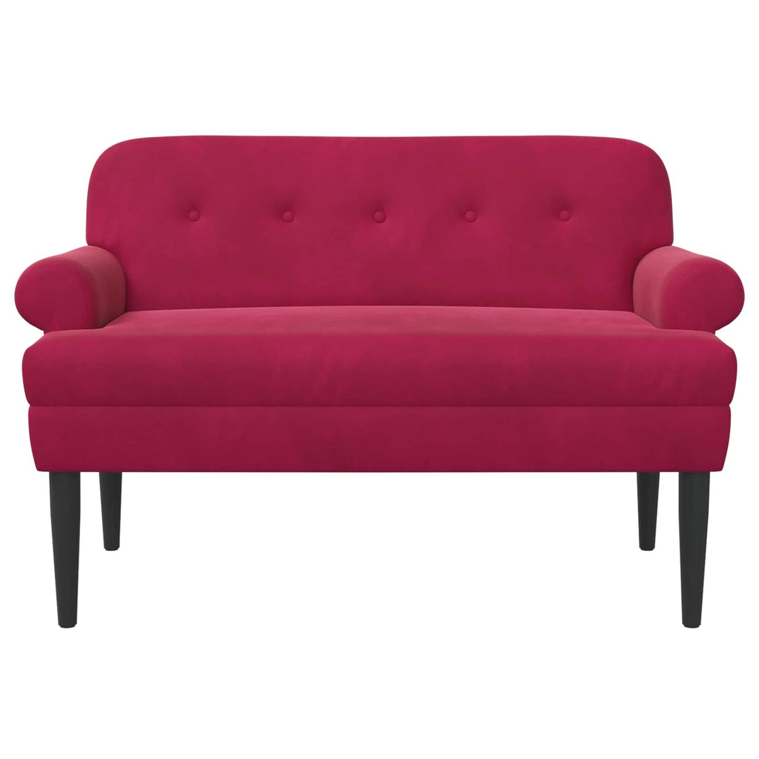 Loveseat Med Knapprapport Vinröd 120 X 66 X 78 Cm Sammet (V)