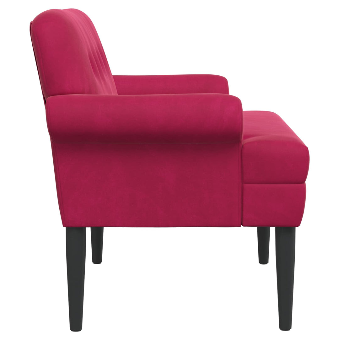 Loveseat Med Knapprapport Vinröd 120 X 66 X 78 Cm Sammet (V)