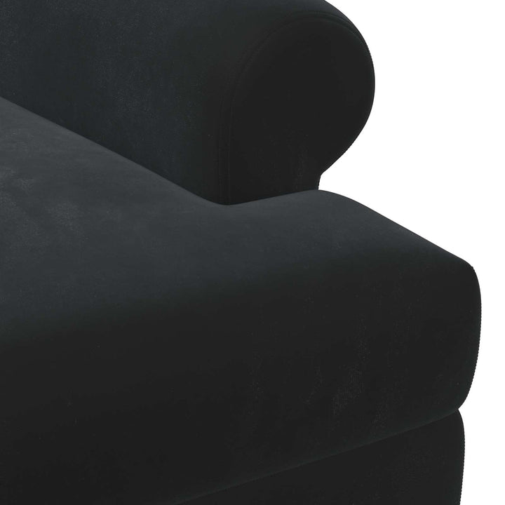 Loveseat Med Knapprapport Svart 120 X 66 X 78 Cm Sammet (V)