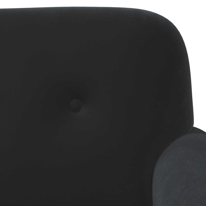 Loveseat Med Knapprapport Svart 120 X 66 X 78 Cm Sammet (V)