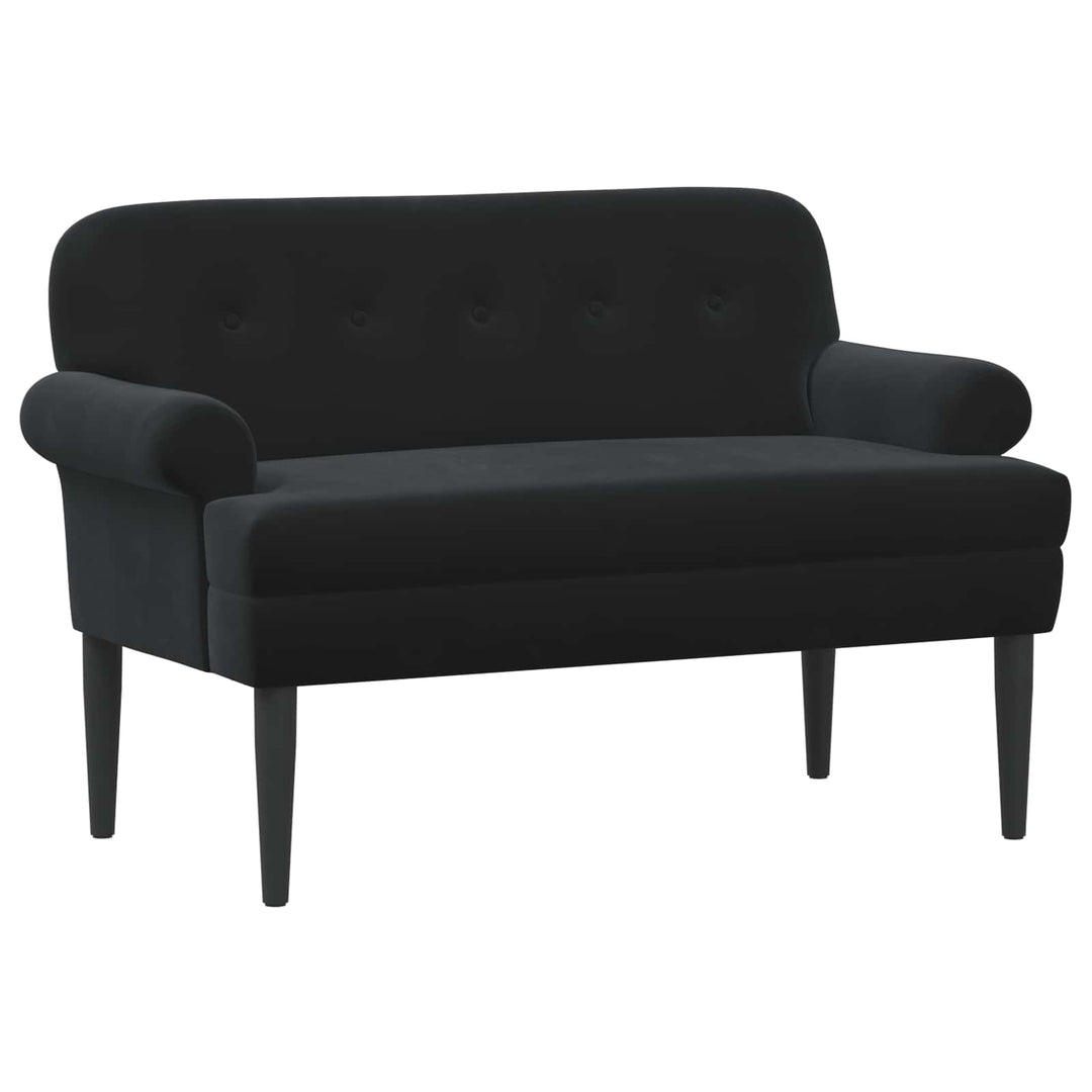 Loveseat Med Knapprapport Svart 120 X 66 X 78 Cm Sammet (V)
