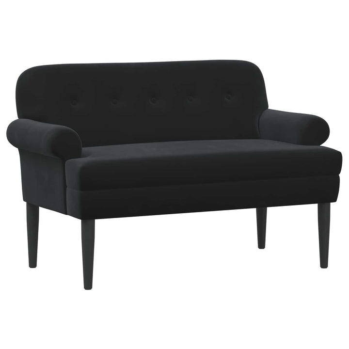 Loveseat Med Knapprapport Svart 120 X 66 X 78 Cm Sammet (V)