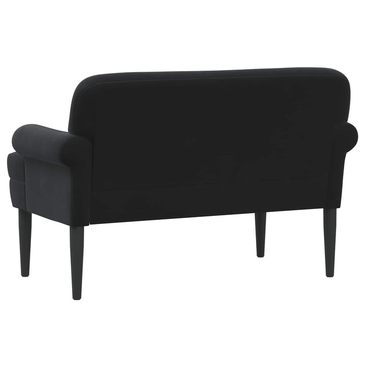 Loveseat Med Knapprapport Svart 120 X 66 X 78 Cm Sammet (V)