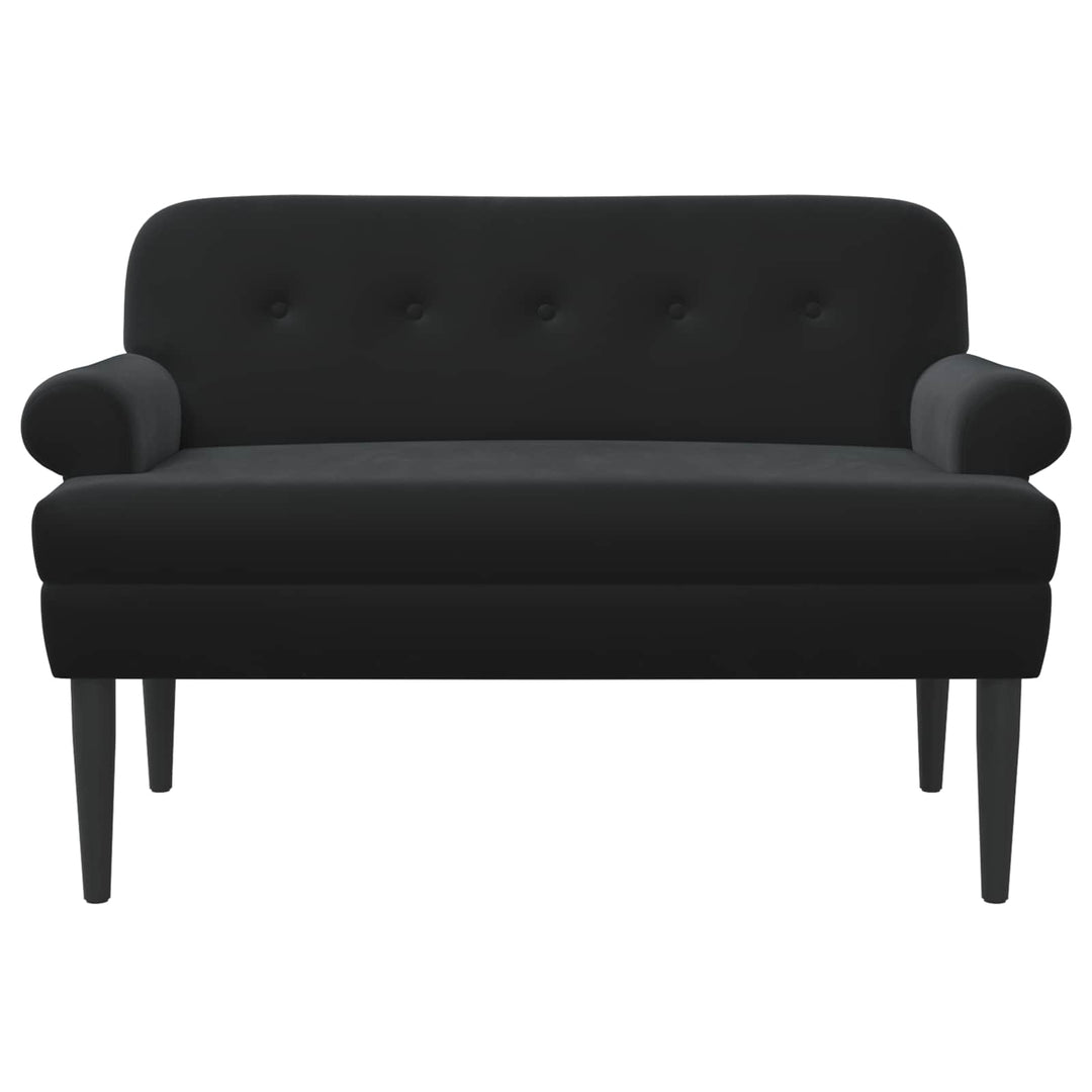 Loveseat Med Knapprapport Svart 120 X 66 X 78 Cm Sammet (V)