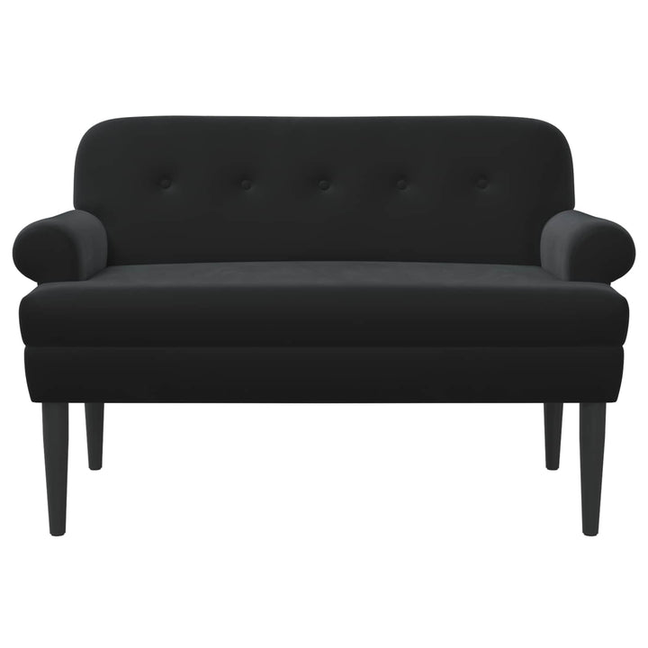 Loveseat Med Knapprapport Svart 120 X 66 X 78 Cm Sammet (V)