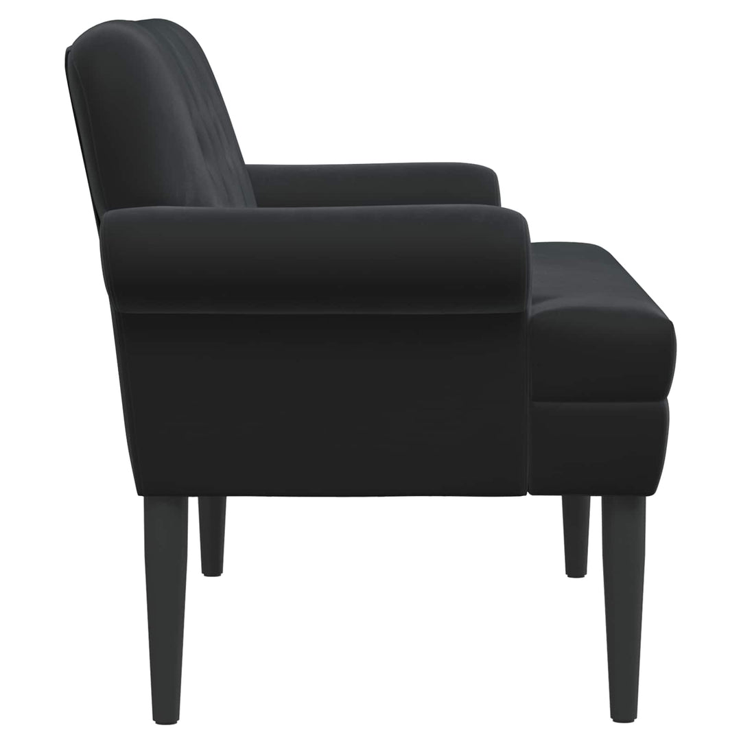 Loveseat Med Knapprapport Svart 120 X 66 X 78 Cm Sammet (V)