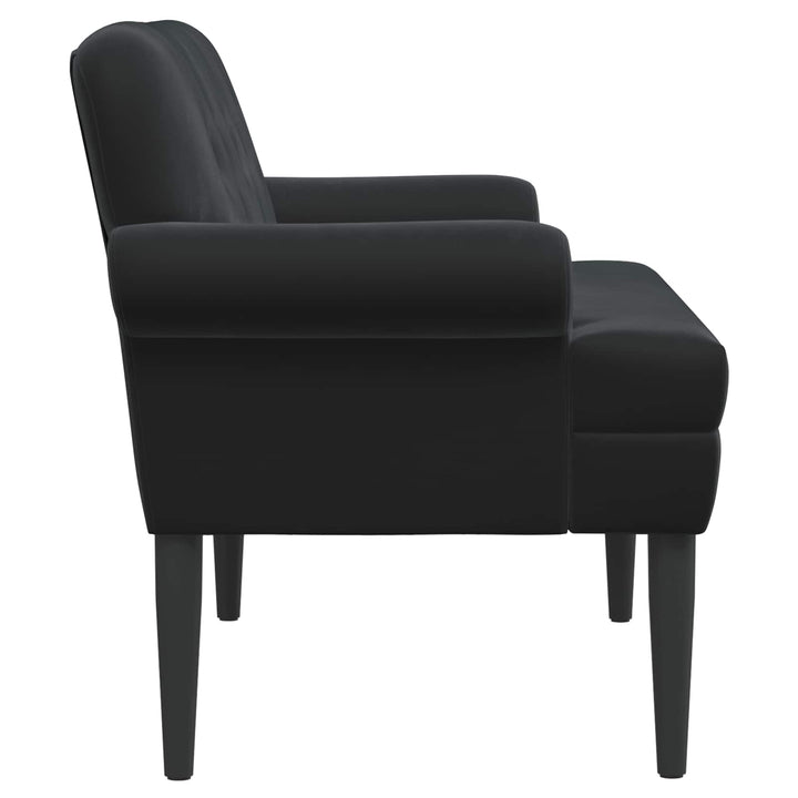 Loveseat Med Knapprapport Svart 120 X 66 X 78 Cm Sammet (V)