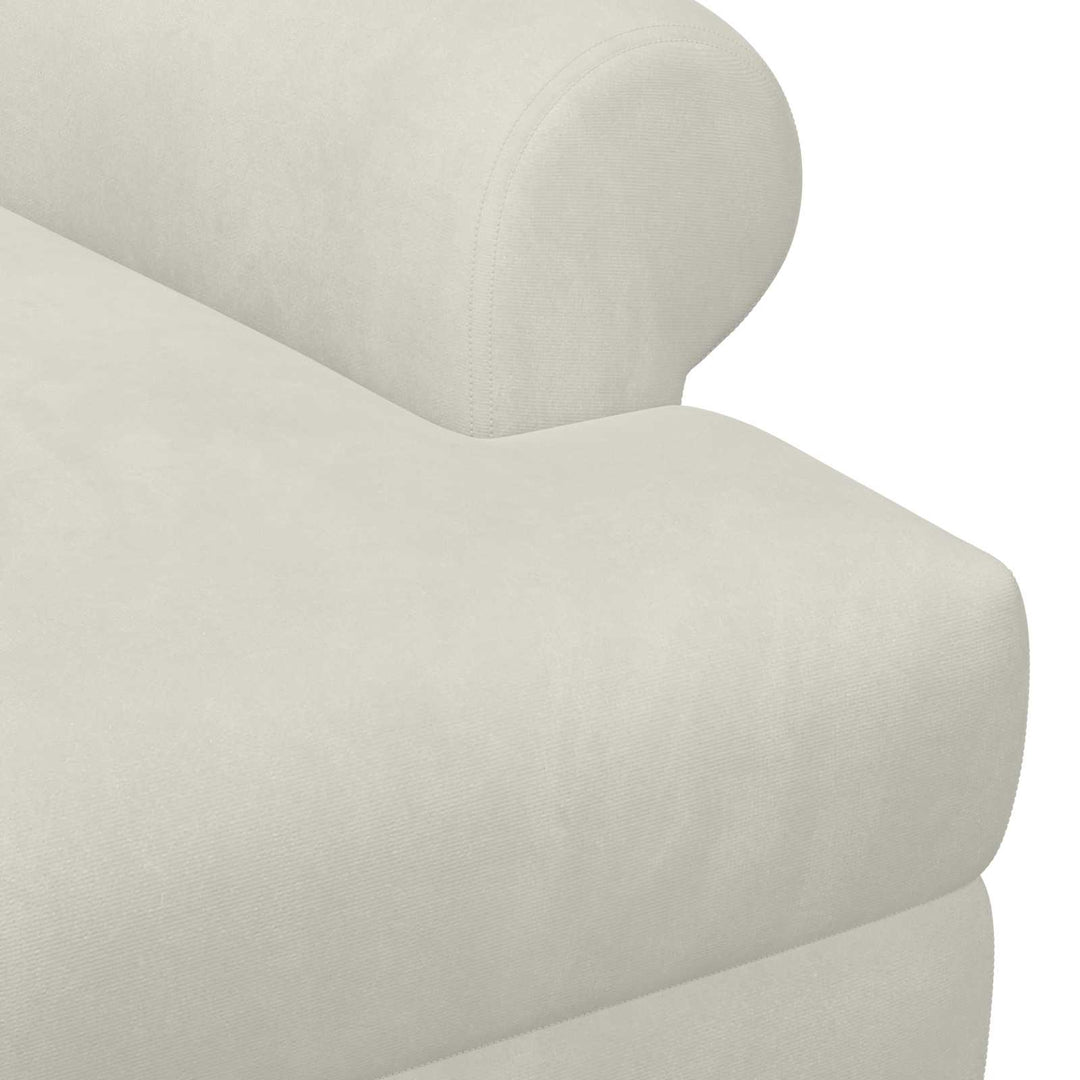 Loveseat Med Knapprapport Gräddvit 120 X 66 X 78 Cm Sammet (V)