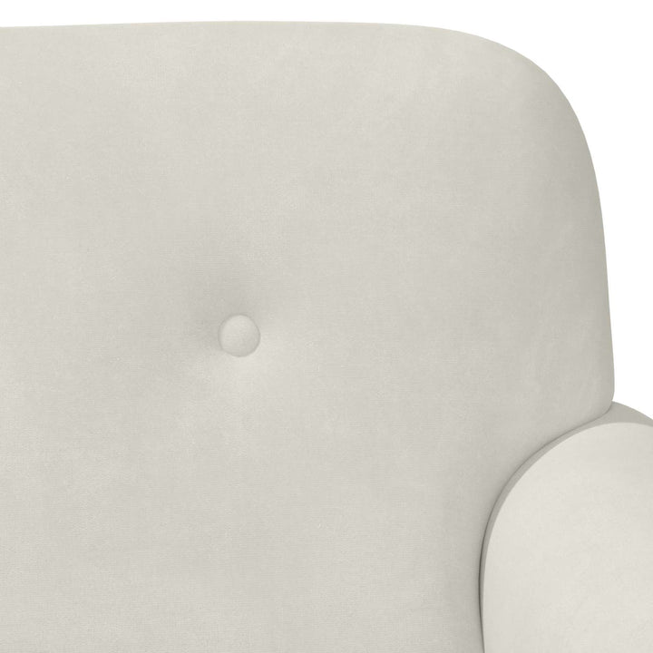 Loveseat Med Knapprapport Gräddvit 120 X 66 X 78 Cm Sammet (V)