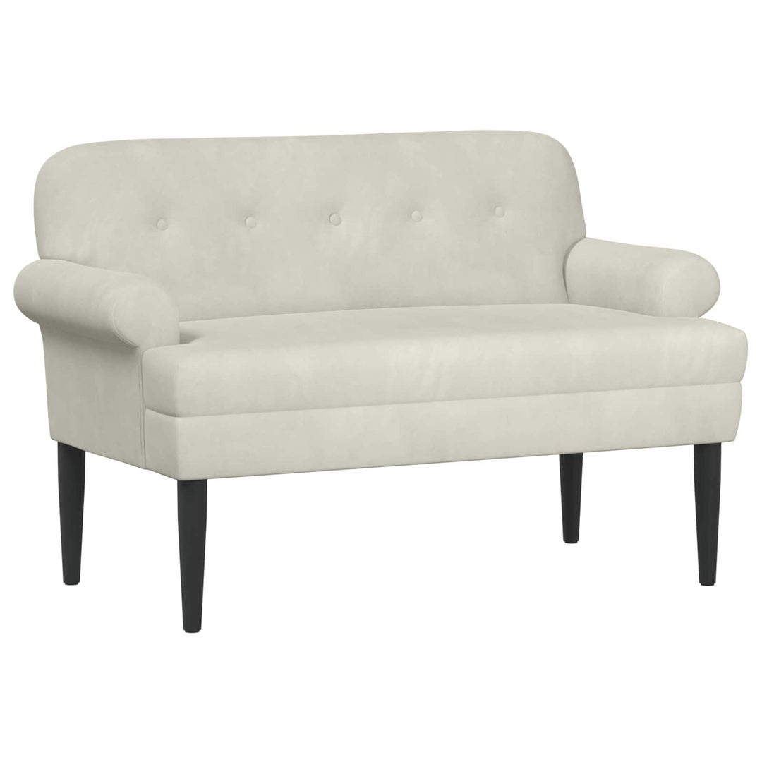 Loveseat Med Knapprapport Gräddvit 120 X 66 X 78 Cm Sammet (V)