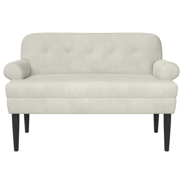 Loveseat Med Knapprapport Gräddvit 120 X 66 X 78 Cm Sammet (V)