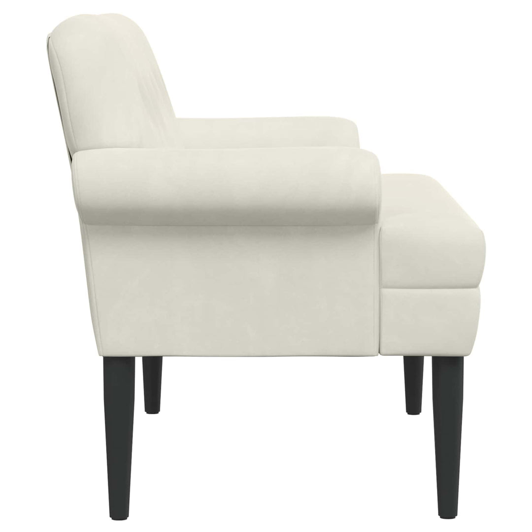 Loveseat Med Knapprapport Gräddvit 120 X 66 X 78 Cm Sammet (V)