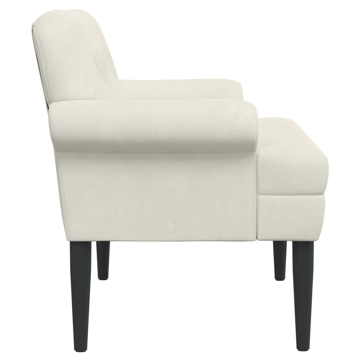 Loveseat Med Knapprapport Gräddvit 120 X 66 X 78 Cm Sammet (V)