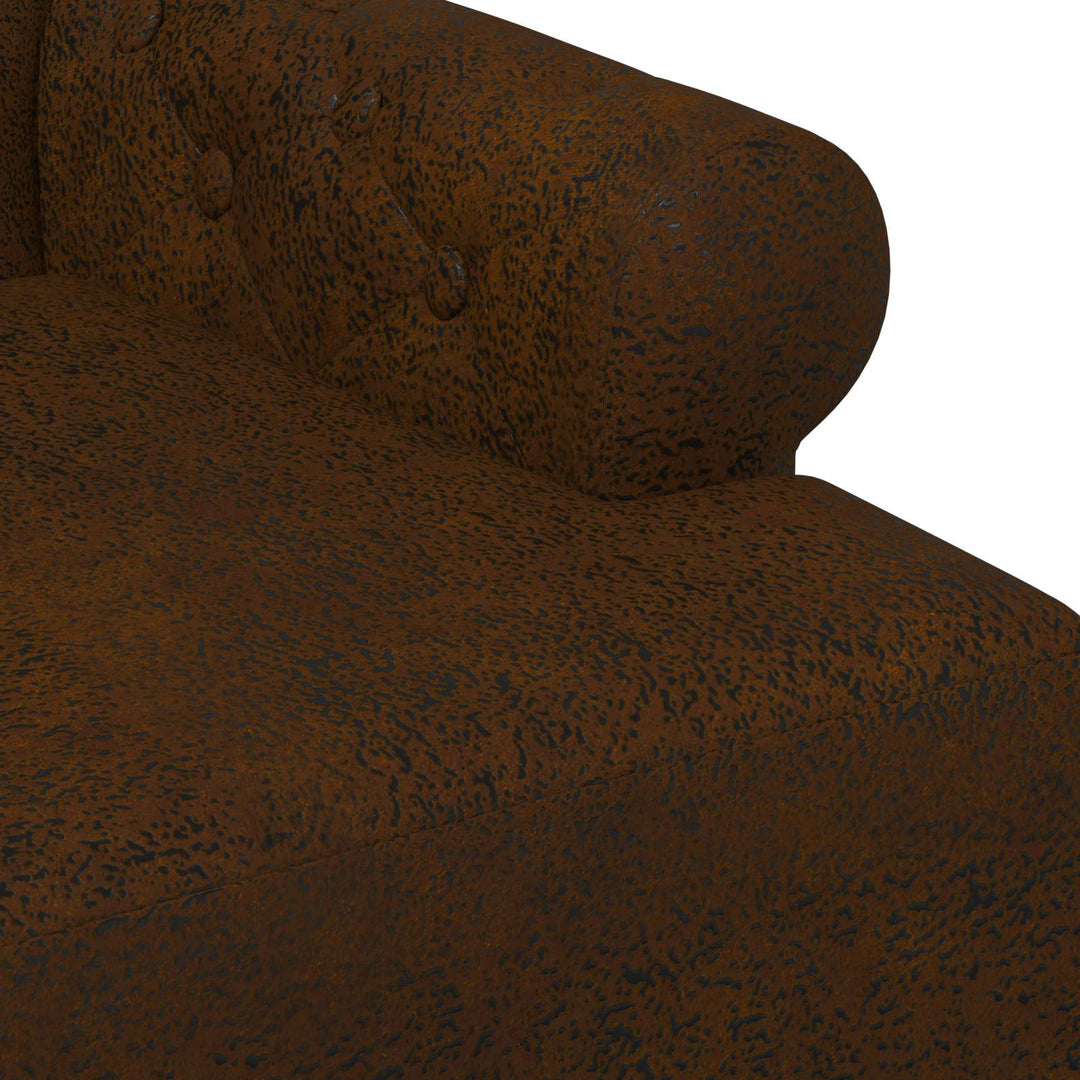Loveseat Med Knapprapport Brun 120 X 65 X 78 Cm Faux Mockaläder