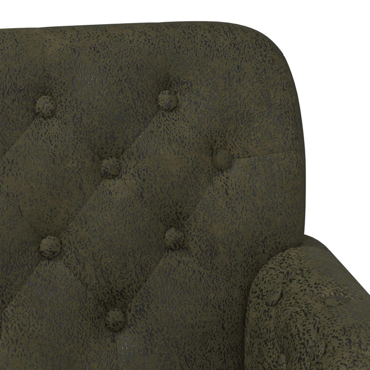 Loveseat Med Knapprapport Armégrön 120 X 65 X 78 Cm